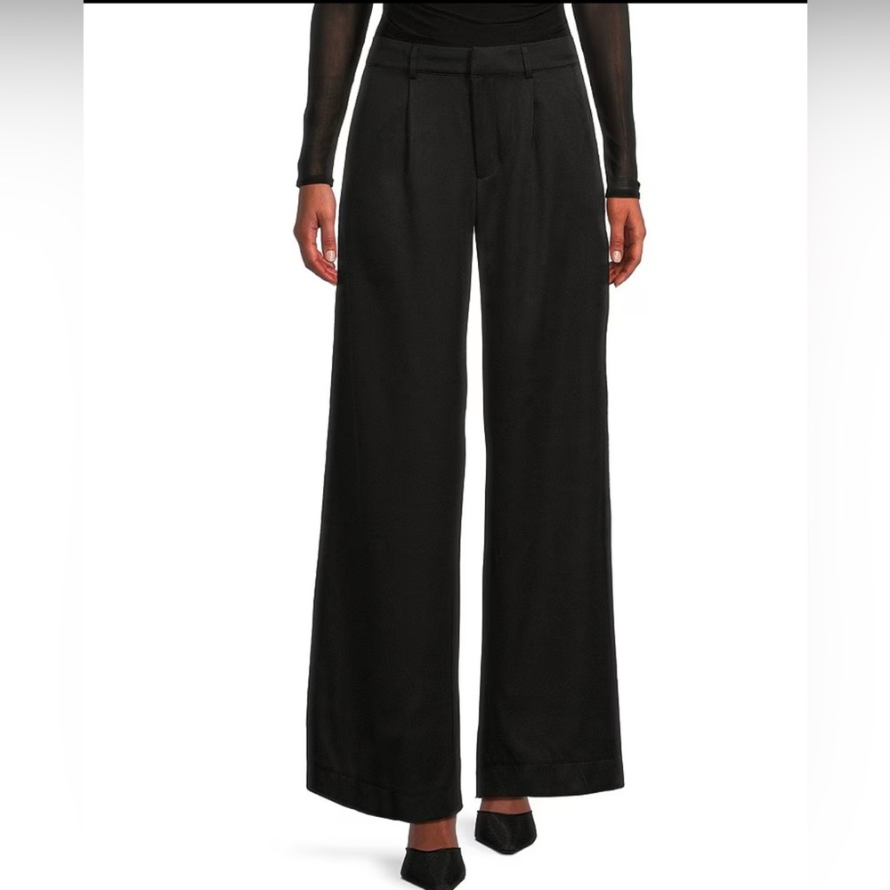 Evolutionary Twill Woven Wide-Leg Trouser Pants - Size M Elegant Black